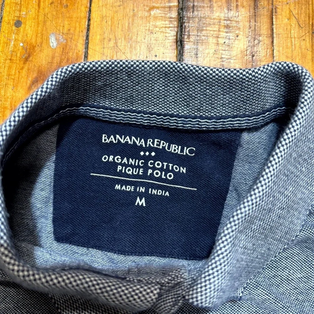 Banana Republic Polo Shirt Men's Medium Dark Gray Short Sleeve Golf Performance
